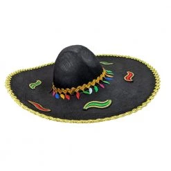 Trademart Black Sombrero With Chillis