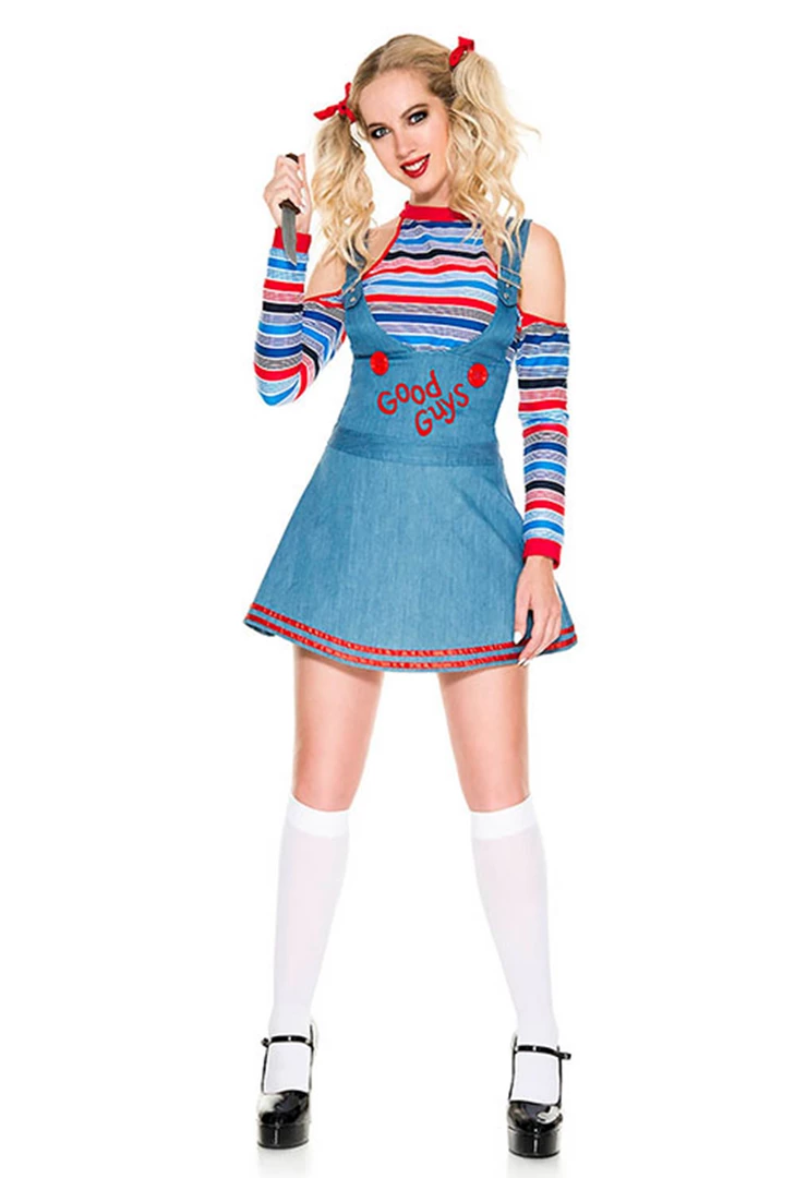 Malltop Ladies Chucky Doll Costume Adults 3 Malltop Ladies Chucky Doll Costume Adults
