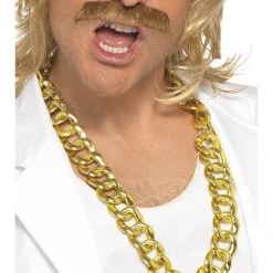 Smiffys 60's - 70's Disco & Hippie Chunky Gold Chain Necklace