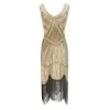 AnneCart Dresses Cream And Gold Beaded 1920's Gatsby Dress