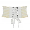 Hurly-Burly Ruffled Elastic Corset Belt Cream Belts & Harnesses