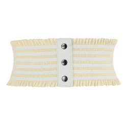 Hurly-Burly Ruffled Elastic Corset Belt Cream Belts & Harnesses