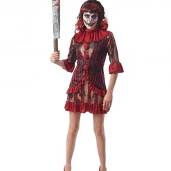 Trademart Halloween Creepy Harlequin Clown Costume