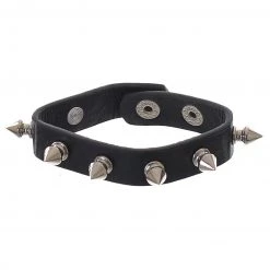 Gold Star Costume Accessories Black Pleather Spike Bracelet