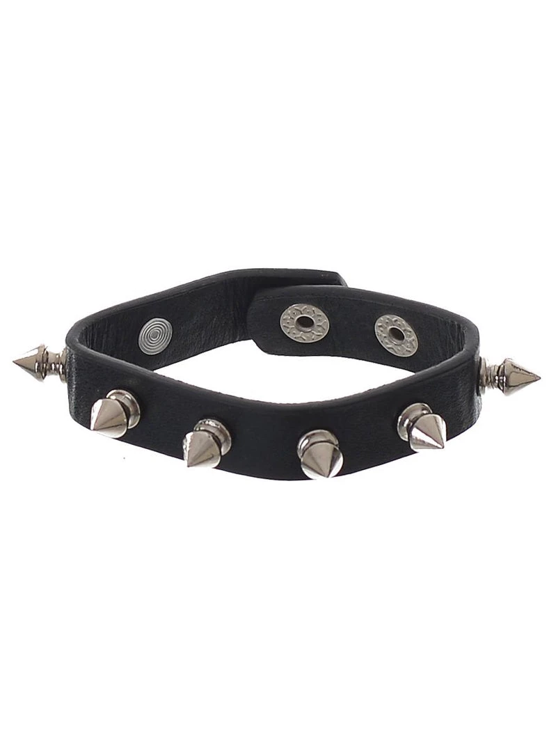 Gold Star Costume Accessories Black Pleather Spike Bracelet 3 Gold Star Costume Accessories Black Pleather Spike Bracelet