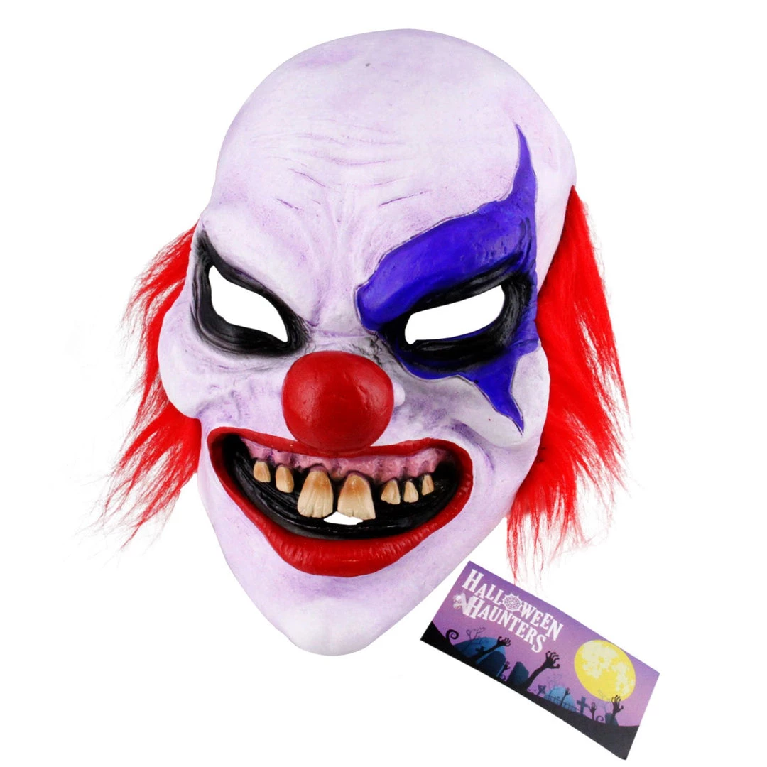 TomFoolery Clown Mask With Red Hair Halloween 3 TomFoolery Clown Mask With Red Hair Halloween