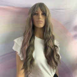 Bell's Wigs Grey And Purple Long Loose Wavy Wig