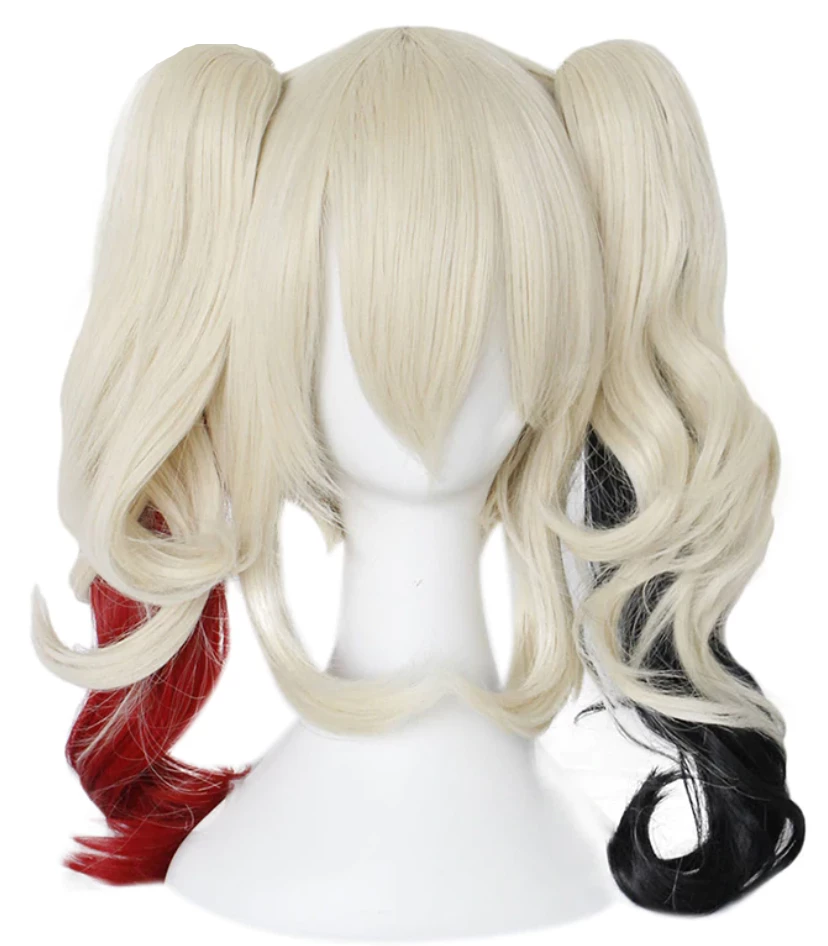 Jocelyn Luo Blonde Red And Black Harley Quinn Wig Halloween 3 Jocelyn Luo Blonde Red And Black Harley Quinn Wig Halloween