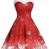 Global Lover Red Winter Snow Christmas Dress