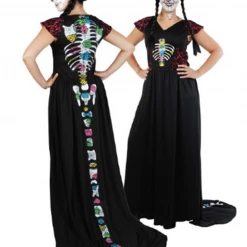 TomFoolery Halloween Day Of The Dead Long Dress Costume