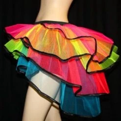 AnneCart Tutus & Petticoats Rainbow Tutu Bustle With Black Trim