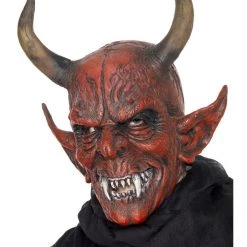 Hurly-Burly Adults Red Latex Devil Mask