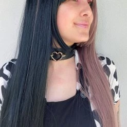 Bell's Wigs Deluxe Two Toned Long Black & Dusty Purple Wig