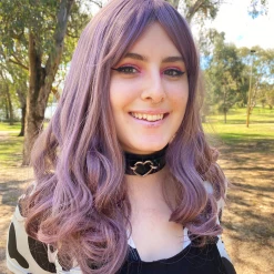 Bell's Wigs Deluxe Dusty Purple Mid Length Curly Wig