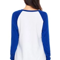 Dear Lover Long Sleeved Blue Reindeer Christmas Shirt