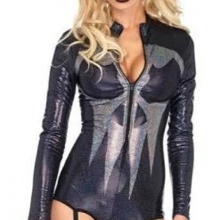 Hurly-Burly Clothing Shimmer Skull Garter Bodysuit