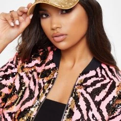 Hurly-Burly (D) Gold Sequin Cap Festival Wear