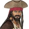 Smiffys Brown Pirate Hat With Dreadlocks 2 Smiffys Brown Pirate Hat With Dreadlocks