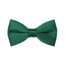 Annecart Neck Ties Dark Green Satin Pre-Tied Bow Tie