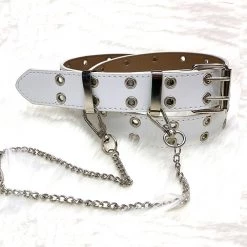Jacky Wang Belts & Harnesses Double Grommet Belt With Chain
