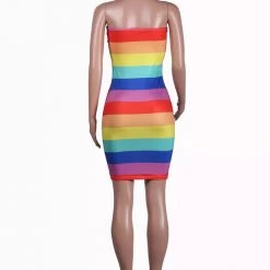 Hurly-Burly Rainbow Sexy Tube Dress Adults 8 Hurly-Burly Rainbow Sexy Tube Dress Adults