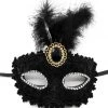 Gold Star Masks & Eyemasks Lace Black Feather Mask