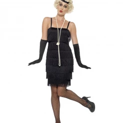 Hurly-Burly Short Black Flapper Costume
