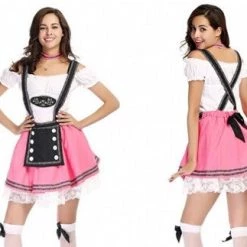 Hurly-Burly Celebrations Pink 2 Piece Oktoberfest Costume