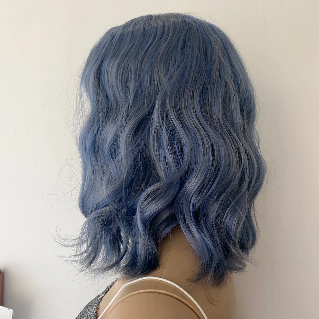 Cherry Guo Deluxe Shoulder Length Loose Wave Dusty Blue Wig Wigs 5 Cherry Guo Deluxe Shoulder Length Loose Wave Dusty Blue Wig Wigs