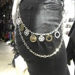 Craft Steampunk Silver Double Wallet Chain