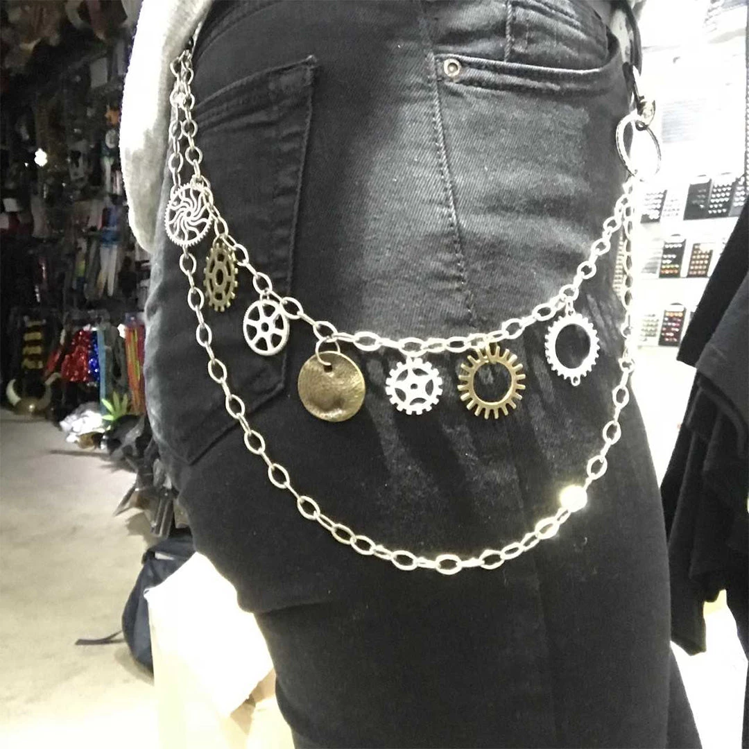 Craft Steampunk Silver Double Wallet Chain 3 Craft Steampunk Silver Double Wallet Chain