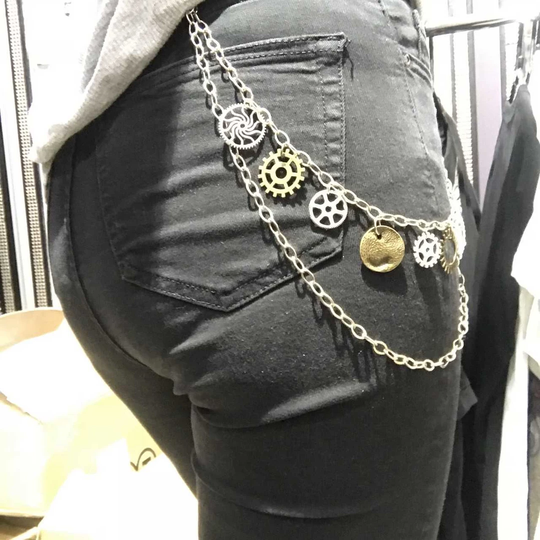 Craft Steampunk Silver Double Wallet Chain 4 Craft Steampunk Silver Double Wallet Chain