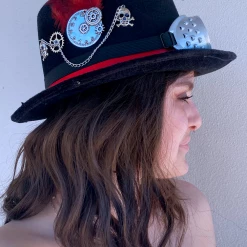 Craft Steampunk Red Skull Hat With Goggles (CCC)