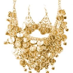 Best Dance Jewellery Gold Coin Necklace And Earrings Set