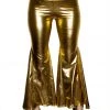 Moo Moo Festival Wear Metallic Gold Flared Disco Pants
