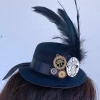 Craft Adults Mini Steampunk Hat With Cogs And Large Feather (EEE)
