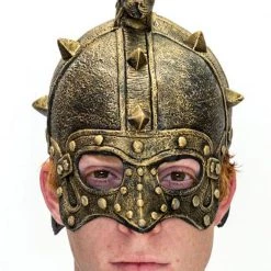 Hurly-Burly Adults Golden Gladiator Helmet Mask