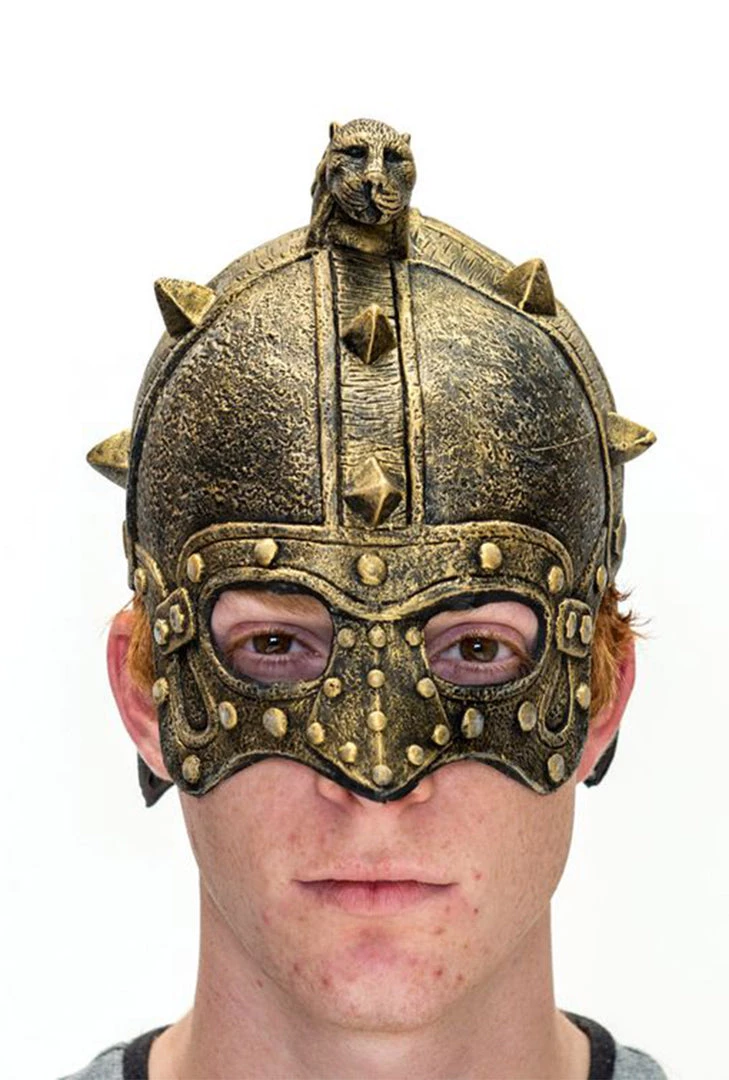 Hurly-Burly Adults Golden Gladiator Helmet Mask 3 Hurly-Burly Adults Golden Gladiator Helmet Mask
