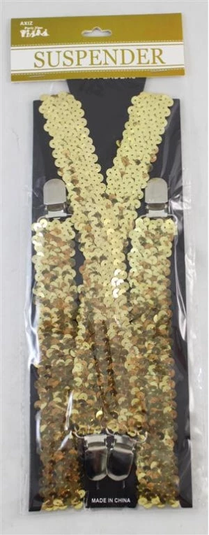 Trademart Gold Sequin Suspenders 3 Trademart Gold Sequin Suspenders