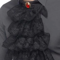 Smiffys Black Lace Jabot Collar