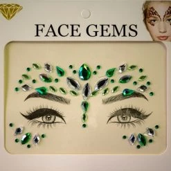 Unknown Green And Silver Face Gems Hair & Beauty