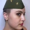 Jacky Wang Khaki Green And Gold Stars Side Cap