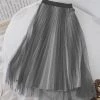 Instyles Grey And Silver Midi Glitter Tulle Skirt Women's