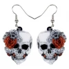 Weveni Jewellery Floral Skull Earrings