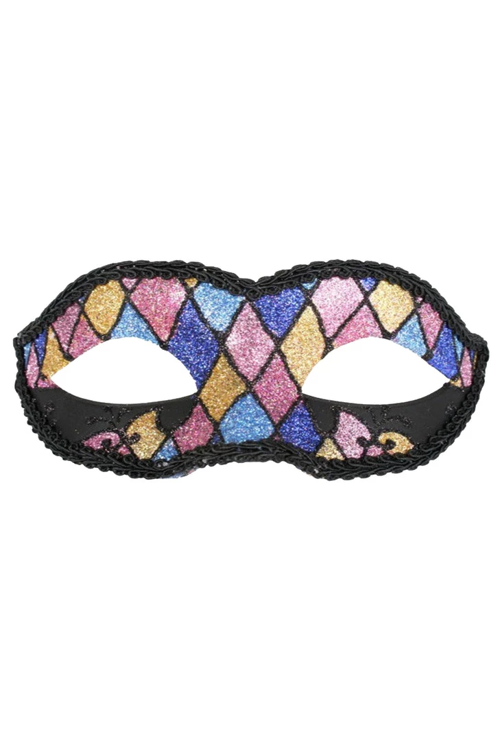 TomFoolery Pastel Harlequin Glitter Masquerade Mask Masks & Eyemasks 3 TomFoolery Pastel Harlequin Glitter Masquerade Mask Masks & Eyemasks