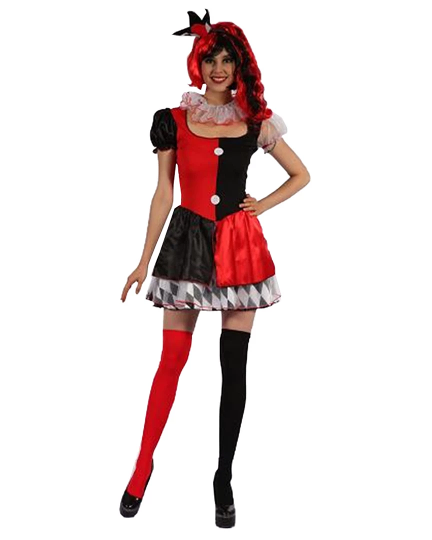 Trademart Adults Harlequin Girl Costume 3 Trademart Adults Harlequin Girl Costume