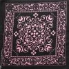 Hurly-Burly (b) Black With Light Pink Print Bandana