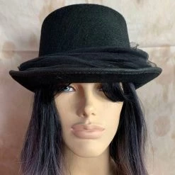 Craft Black Top Hat With Tulle (BB)