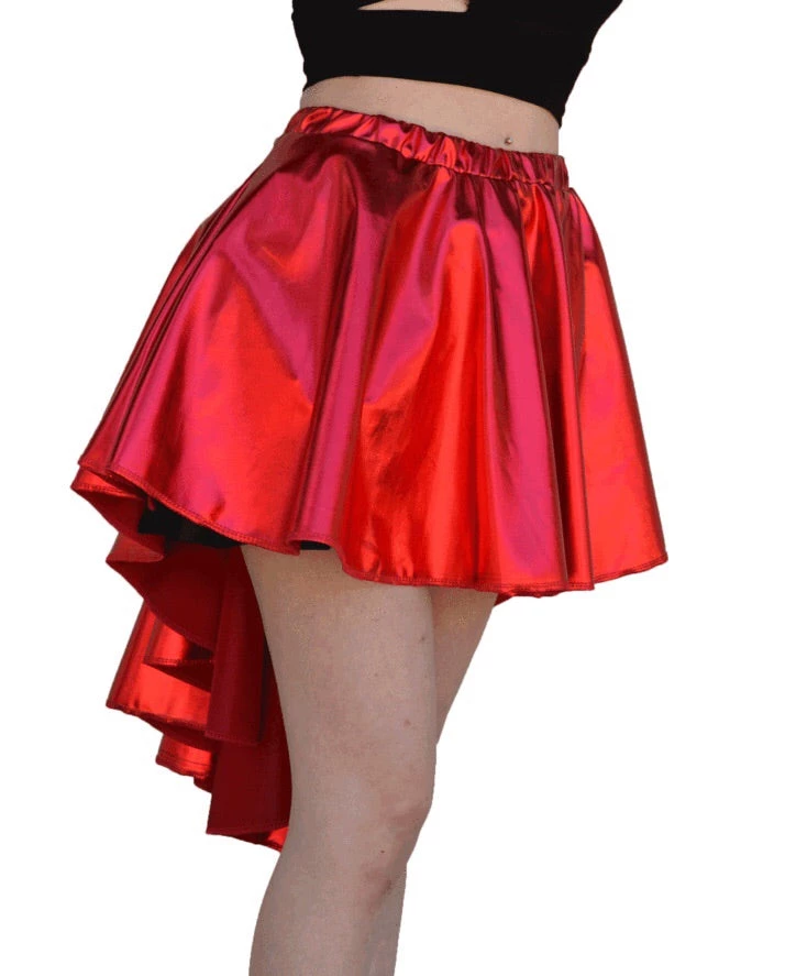 Hurly-Burly Skirts Metallic Red Bustle Skirt 4 Hurly-Burly Skirts Metallic Red Bustle Skirt