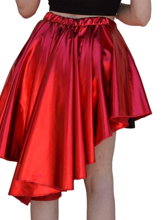 Hurly-Burly Skirts Metallic Red Bustle Skirt 3 Hurly-Burly Skirts Metallic Red Bustle Skirt